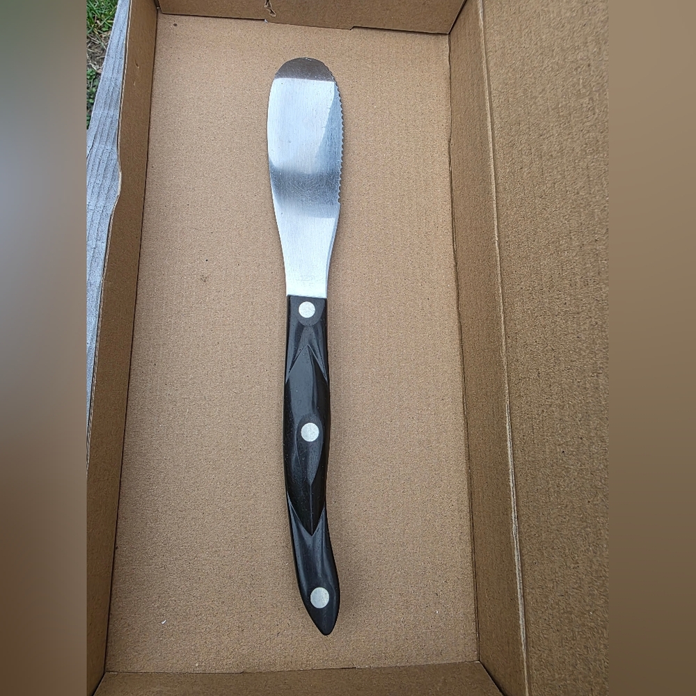 Cutco 1768 KJ Serrated Spreader Spatula Knife Classic Dark Brown Handle 5" Blade - Picture 5 of 7